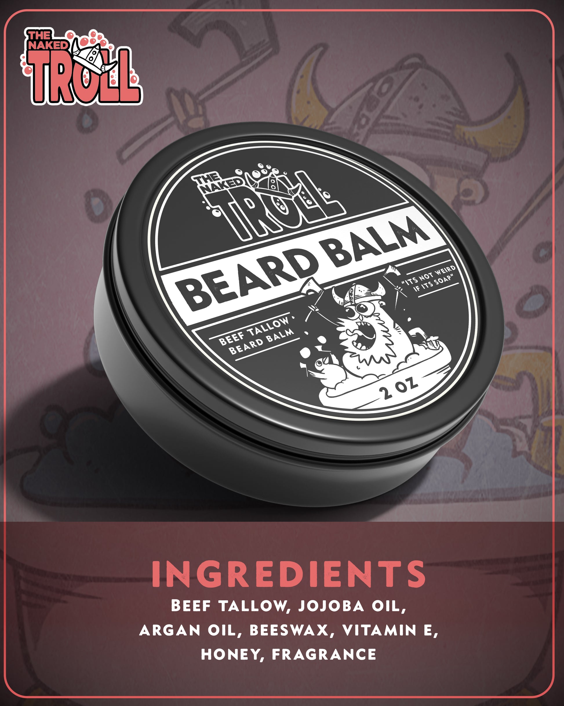 Tallow Beard Balm- Smoke Odyssey